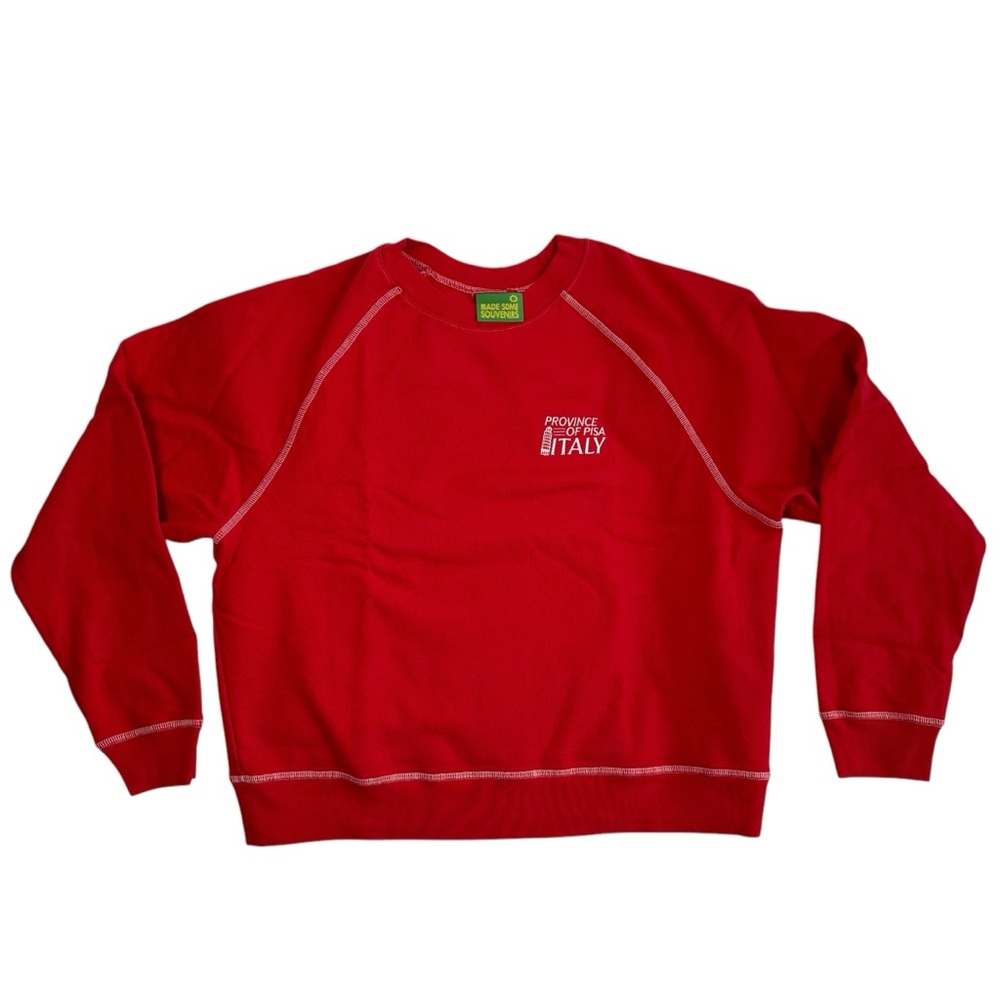 Made Some Souvenirs Cotton Crewneck Sweatshirt – Red Pisa Italy – Size L NWOT